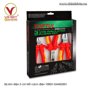 Bộ kìm điện 3 chi tiết cách điện Toptul GAAE0301 - 1000V