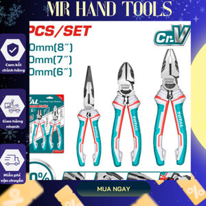 Bộ kìm điện, kìm cắt và kìm nhọn cao cấp 3 chi tiết Total THT2K0301S