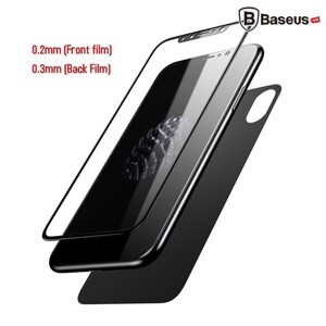 Bộ kính cường lực 3D 2 mặt Trước & Sau Baseus LV179 cho iPhone X (0.2mm/ 0.3mm, Ultra Thin, Front and Back Protector)