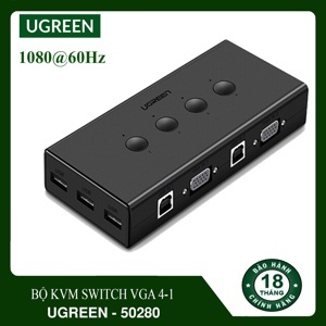 Bộ KVM Switch 4 máy tính dùng chung 1 màn hình Ugreen 50280