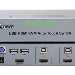 Bộ KVM Switch HDMI 2 ra 1 1080P 3D Dtech DT-8121