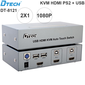 Bộ KVM Switch HDMI 2 ra 1 1080P 3D Dtech DT-8121