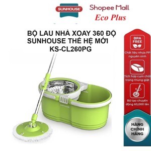 Bộ lau nhà xoay 360 độ Sunhouse KS-CL260PG