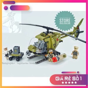 Bộ LEGO Lắp Ráp Máy Bay Trực Thăng Quân Sự - XingBao XB-06013 ( 425 Mảnh )