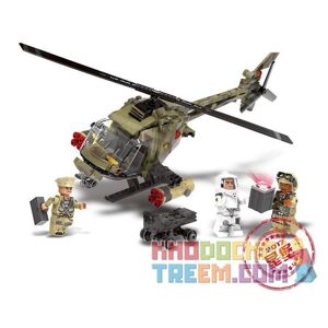 Bộ LEGO Lắp Ráp Máy Bay Trực Thăng Quân Sự - XingBao XB-06013 ( 425 Mảnh )