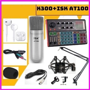 Bộ livestream K300 + Micro thu âm ISK AT100