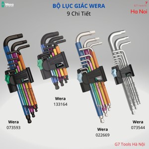 Bộ lục giác 9 chi tiết Wera 05073593001