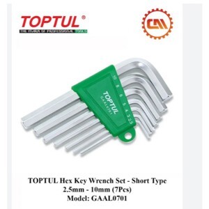 Bộ lục giác đầu bi 7 món Toptul GAAL0704