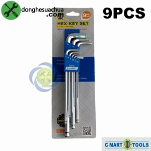 Bộ lục giác đầu bi 9 cây hệ inch C-MART F0016-INCH