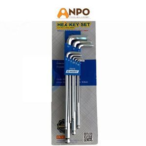 Bộ lục giác đầu bi 9 cây hệ inch C-MART F0016-INCH