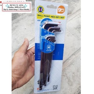 Bộ lục giác đầu bi 9 cây hệ mm F0243-MM C-MART