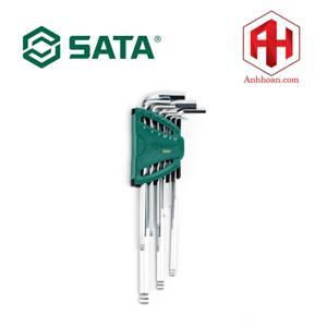 Bộ lục giác đầu bi 9 chi tiết Sata 09-101 (Xám bạc)