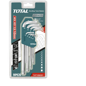 Bộ lục giác đầu bi 9 chi tiết Total THT106291, 1.5-10mm