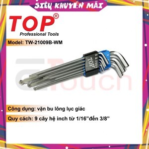 Bộ lục giác đầu bi hệ inch Top TW-21009B-WM (9 cây)