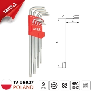 Bộ lục giác đầu sao Yato YT-58827, 9 chi tiết
