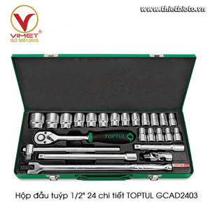 Bộ lục giác mờ 1/2" 24 món Toptul GCAD2403