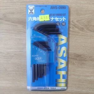 Bộ lục giác thường ngắn 1.5-10mm Asahi AWS0990