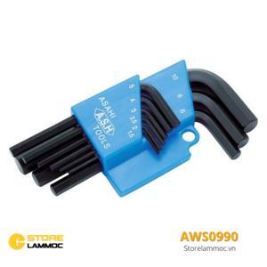 Bộ lục giác thường ngắn 1.5-10mm Asahi AWS0990