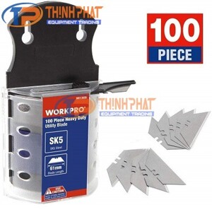 Bộ Lưỡi Dao tiện ích thay thế 100 cái - Workpro-W013005