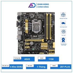 Bo mạch chủ (Mainboard) Asus Z87M-PLUS - Socket 1150, Intel Z87, 4 x DIMM, Max 32GB, DDR3