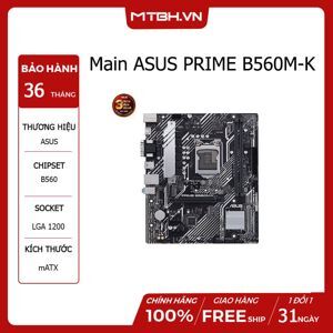 Bo mạch chủ - Mainboard Asus Prime B560M-K - Intel B560, Socket 1200, m-ATX, 2 khe Ram DDR4