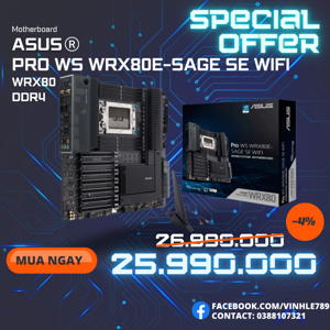 Bo mạch chủ - Mainboard Asus Pro WS WRX80E-SAGE SE Wifi