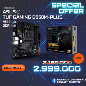 Bo mạch chủ - Mainboard Asus Tuf Gaming B550M-Plus