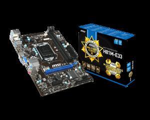 Bo mạch chủ - Mainboard MSI H81M-E33 - Socket 1150, Intel H81 Express, 2xDIMM, DDR3, Max 16GB