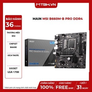 Bo mạch chủ - Mainboard MSI Pro B660M-B DDR4