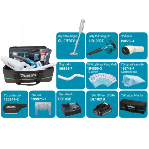 Bộ máy hút thổi bụi dùng pin Makita CLX246SAX2