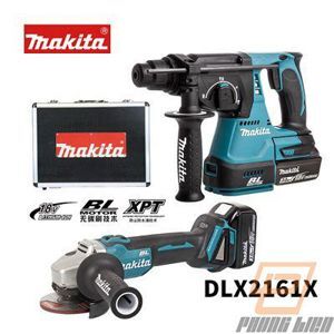 Bộ máy khoan, máy mài góc dùng pin Makita DLX2161X