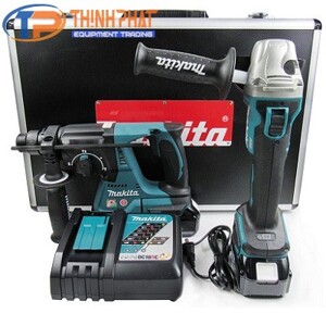 Bộ máy khoan, máy mài góc dùng pin Makita DLX2161X