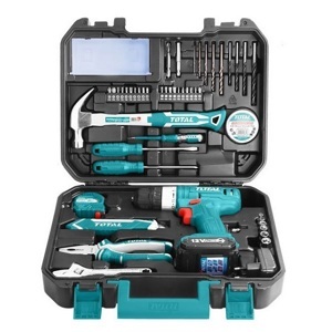 Bộ máy khoan pin và đồ nghề cầm tay 128 chi tiết Total THKTHP11282