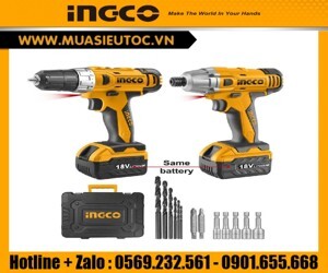 Bộ máy khoan và máy siết vít dùng pin Ingco CKLI1201