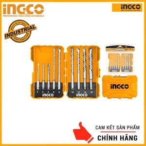 Bộ mũi khoan bê tông đuôi gài 9 chi tiết Ingco AKDL30901