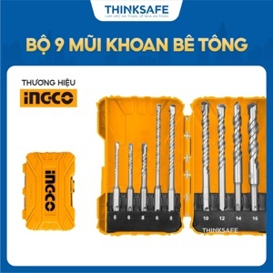 Bộ mũi khoan bê tông đuôi gài 9 chi tiết Ingco AKDL30901