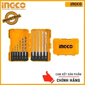 Bộ mũi khoan bê tông đuôi trơn và đuôi gài 11 chi tiết Ingco AKDL31101