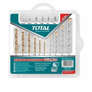 Bộ mũi khoan đa năng và bắt vít 16 chi tiết Total TACSD3165