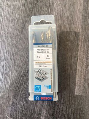Bộ mũi khoan Inox Bosch HSS-Co 8mm (5 mũi) 2608585894