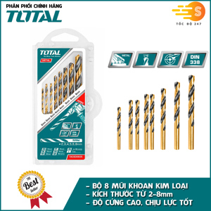 Bộ mũi khoan kim loại 8 chi tiết Total TACSD0801