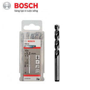 Bộ mũi khoan sắt HSS-G Bocsh 2608595063 - 10 mũi, 5.2mm