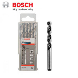 Bộ mũi khoan sắt HSS-G Bocsh 2608595337 - 10 mũi, 7.2mm