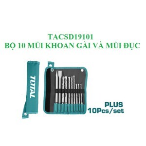 Bộ mũi khoan và mũi đục bê tông 10 chi tiết Total TACSD19101