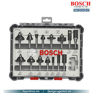 Bộ mũi phay hỗn hợp 15 chi tiết Bosch 2607017473