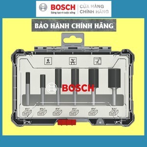 Bộ mũi phay thẳng 6 chi tiết dùng cho gỗ Bosch 2607017467