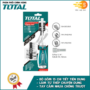 Bộ mũi vít 15 chi tiết Total TACSD30156