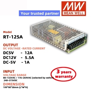 Bộ nguồn chuyển mạch MW RT-125B -5V/12V 3 đầu ra