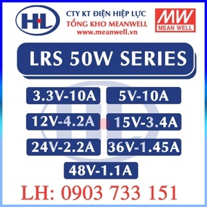 Bộ nguồn Meanwell LRS-50-15 (50W/15V/3.4A)