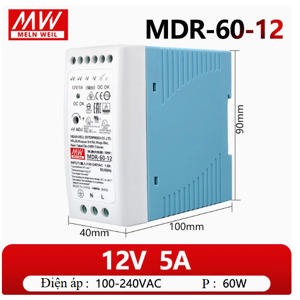 Bộ nguồn Meanwell MDR-60-12 (60W/12V/5A)