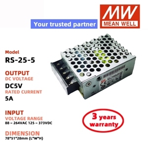 Bộ nguồn Meanwell RS-25-5 (25W/5V/5A)